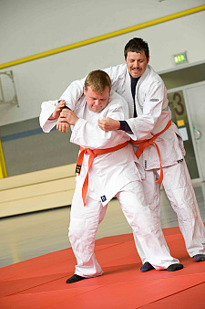 Das Judo-Team beim Training